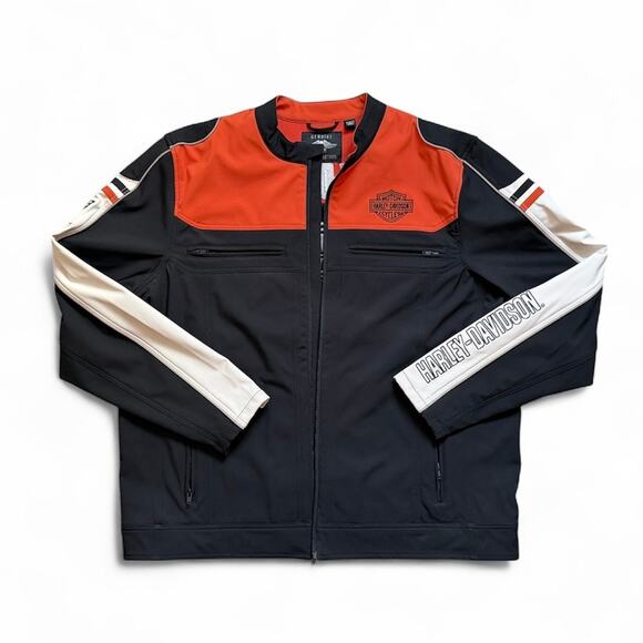 Harley-Davidson Mens Reg 2XL Colorblock Soft Shell Jacket 98405-19VM - Picture 1 of 12